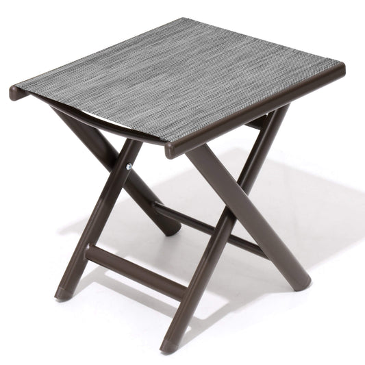 15x17" Aluminum Foldable Outdoor Side Table with Textilene Tabletop