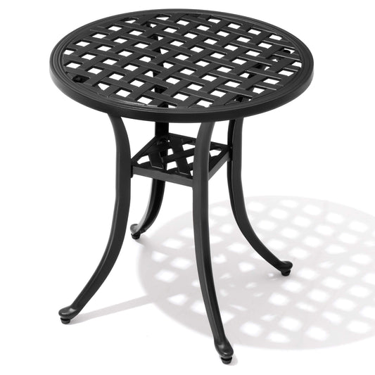 19x19" Round Cast Aluminum Outdoor Side Table