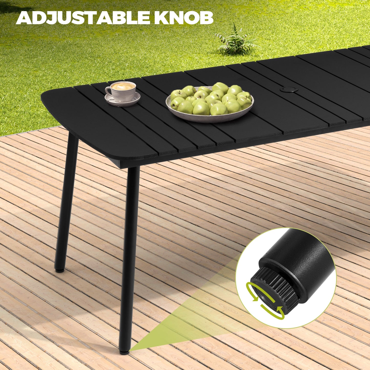 Aluminum Outdoor Dining Table with Umbrella Hole