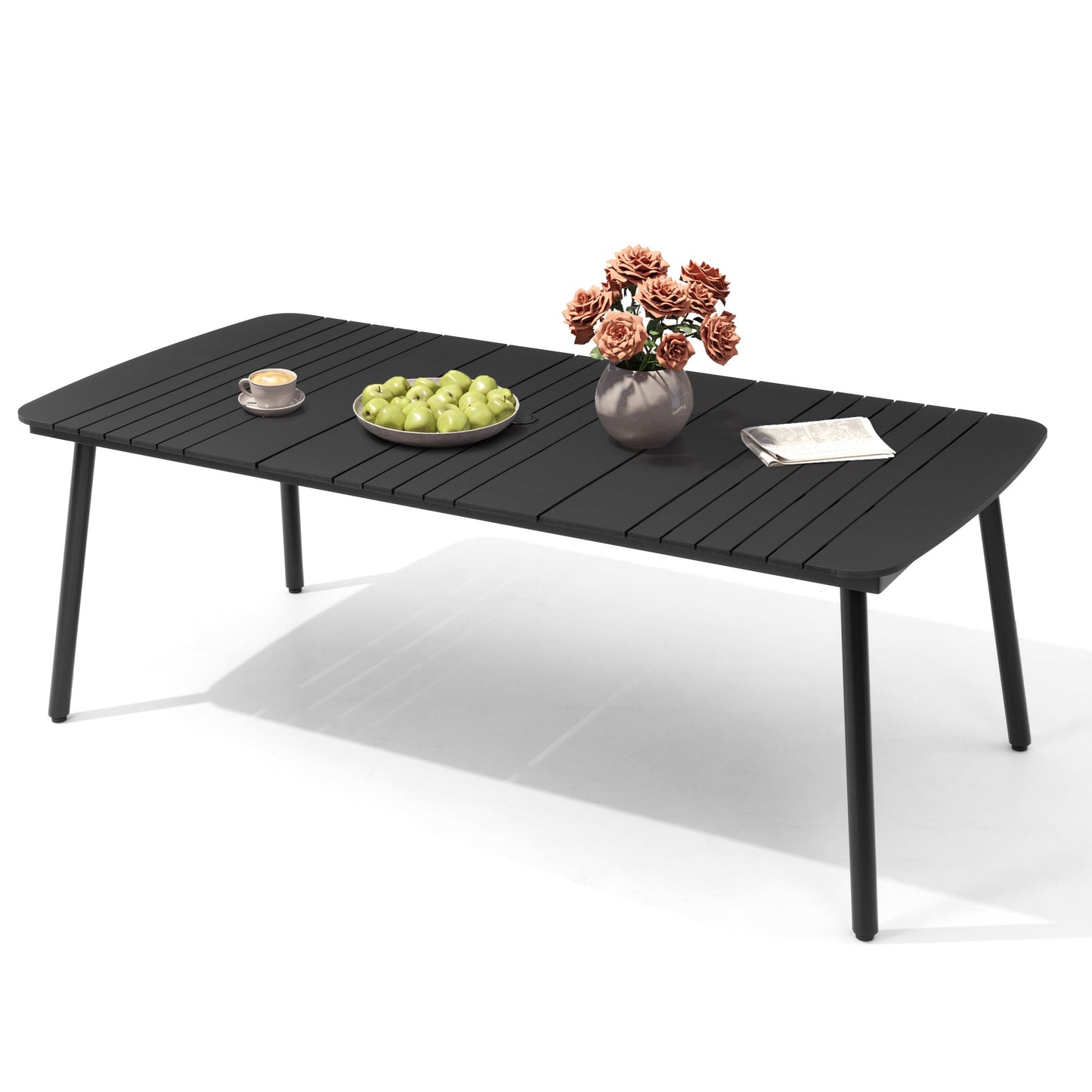 Aluminum Outdoor Dining Table with Umbrella Hole