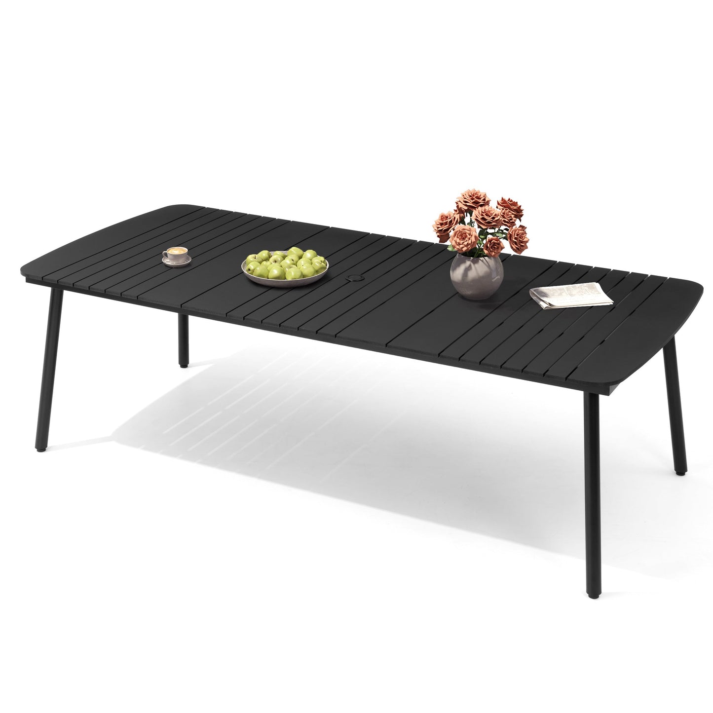 Aluminum Outdoor Dining Table with Umbrella Hole