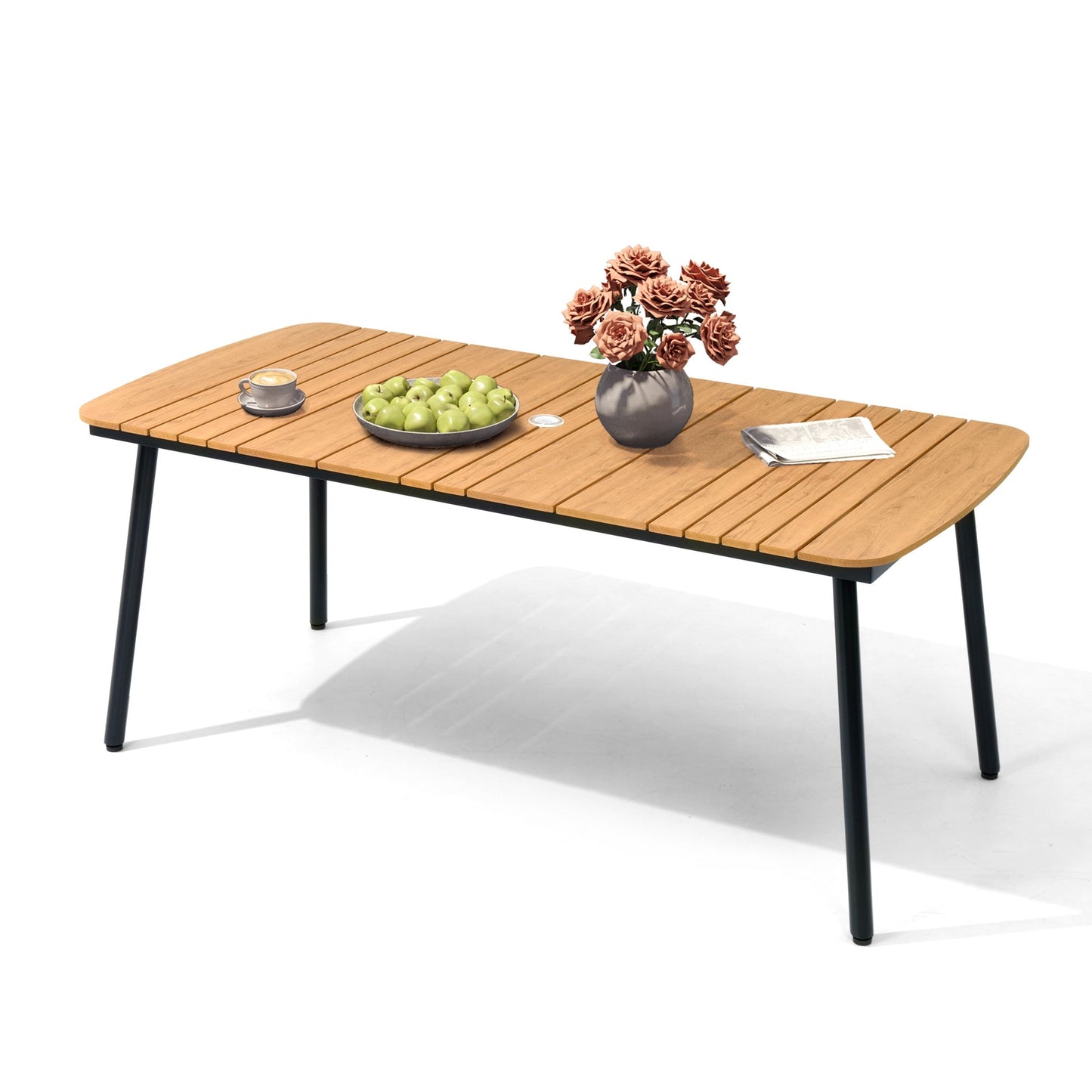Aluminum Outdoor Dining Table with Umbrella Hole