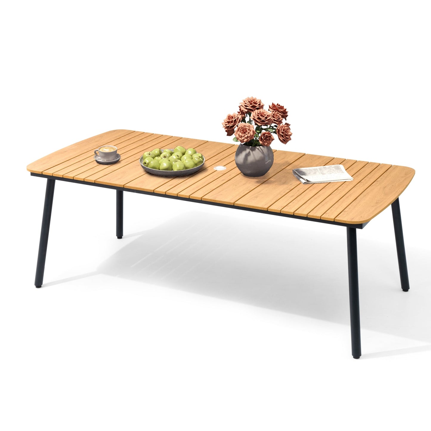 Aluminum Outdoor Dining Table with Umbrella Hole
