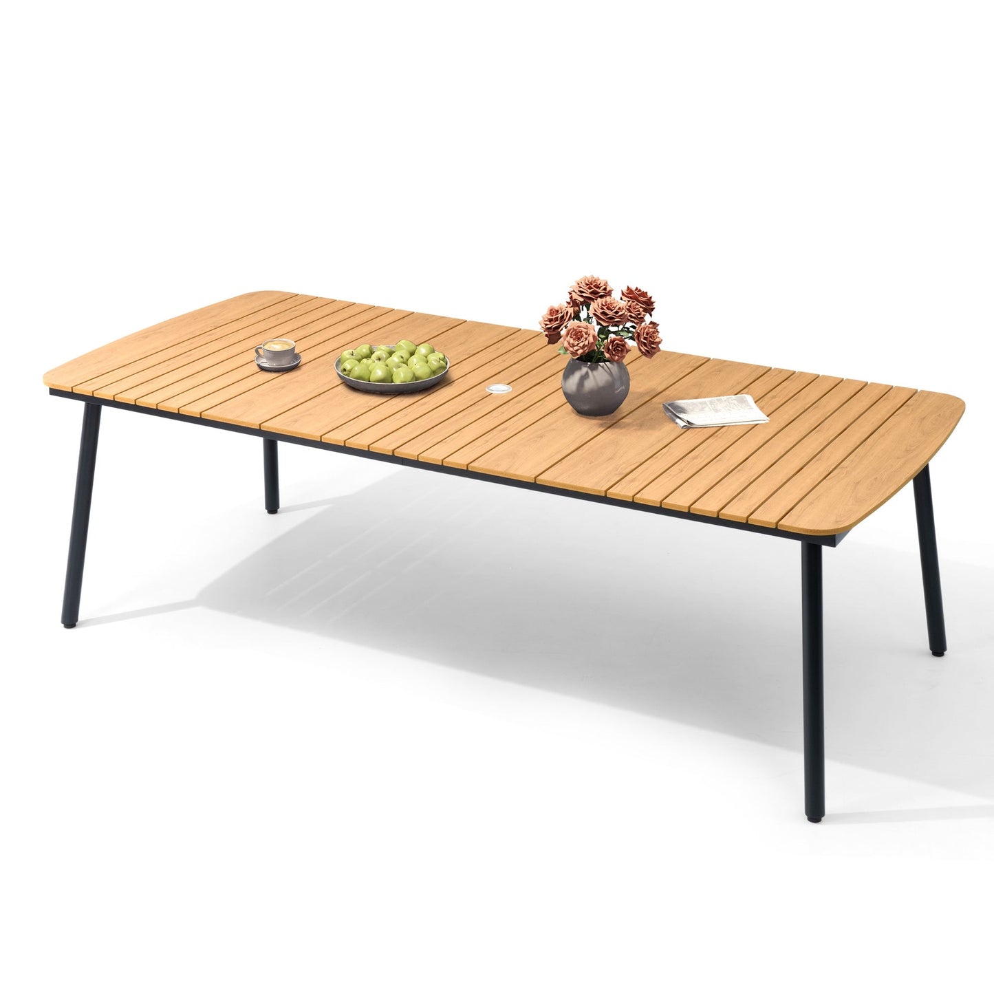 Aluminum Outdoor Dining Table with Umbrella Hole