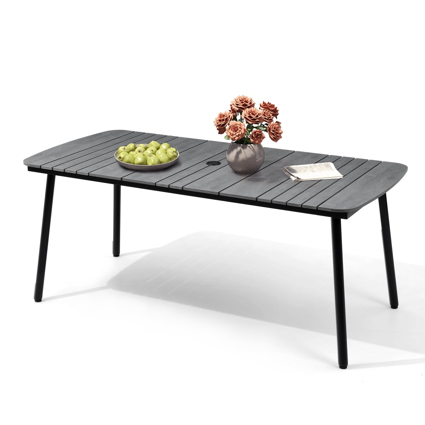 Aluminum Outdoor Dining Table with Umbrella Hole