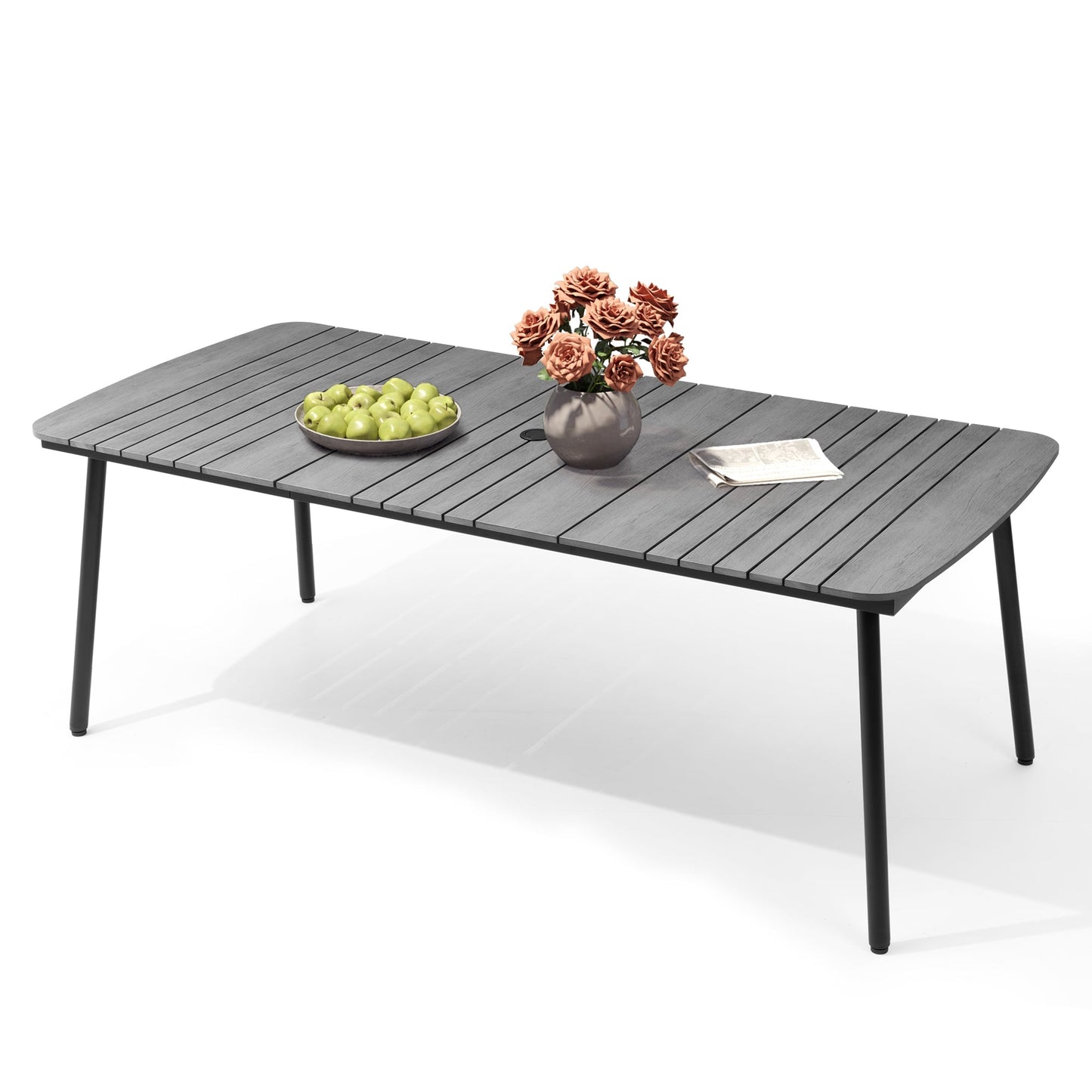 Aluminum Outdoor Dining Table with Umbrella Hole