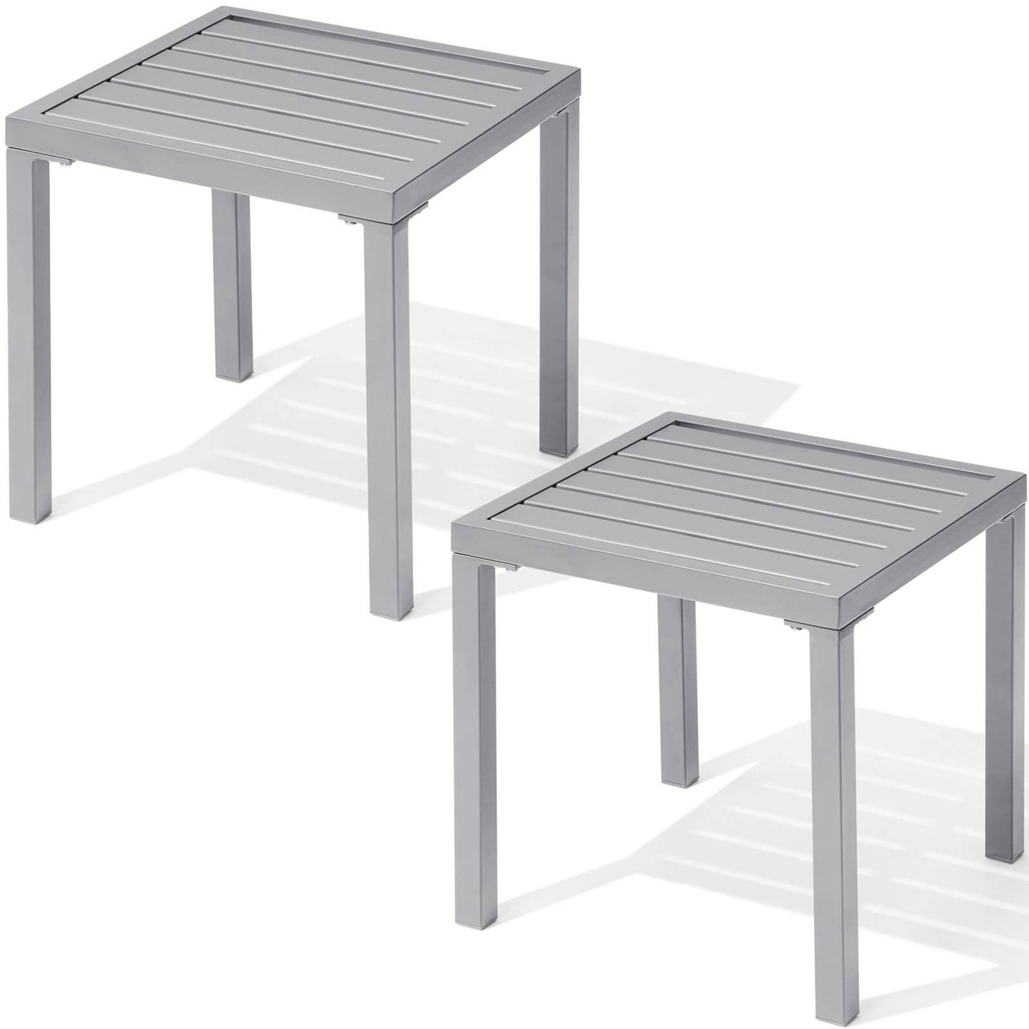 16x16" Square Metal Outdoor Side Table