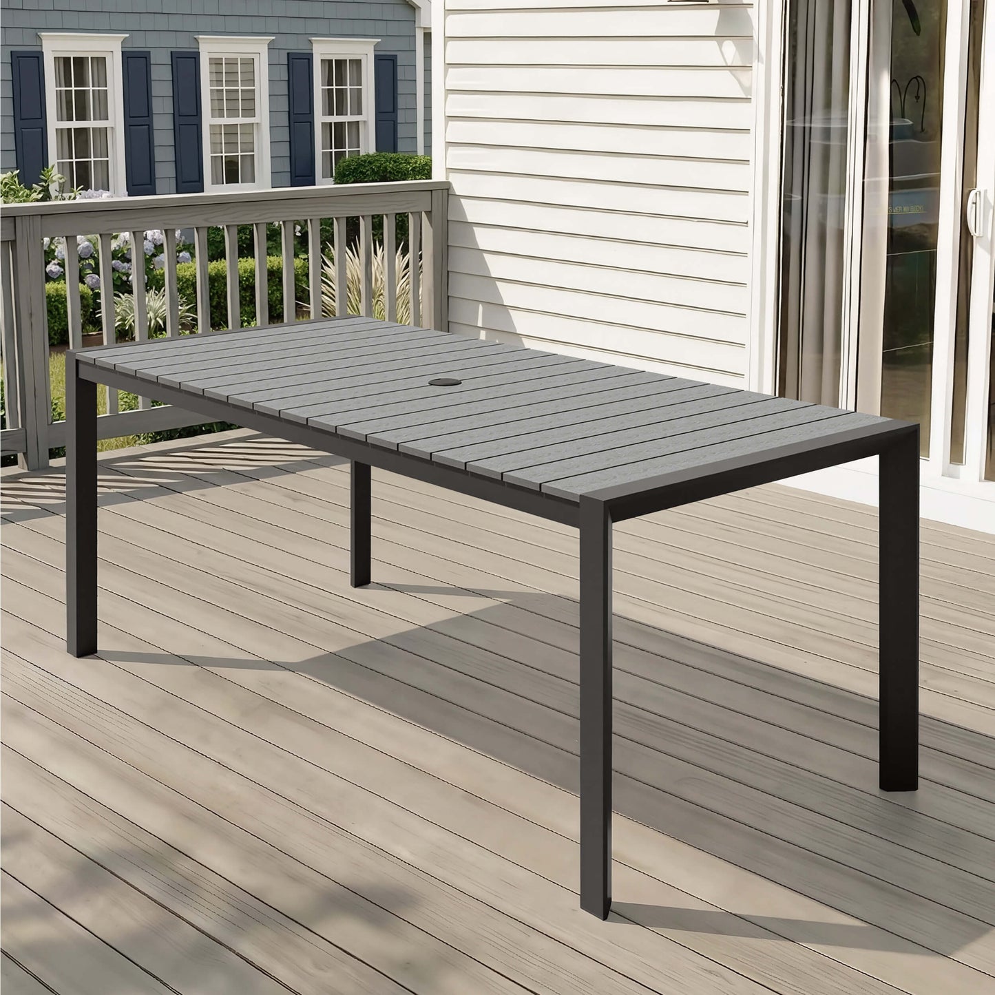 Aluminum Outdoor Dining Table with Umbrella Hole