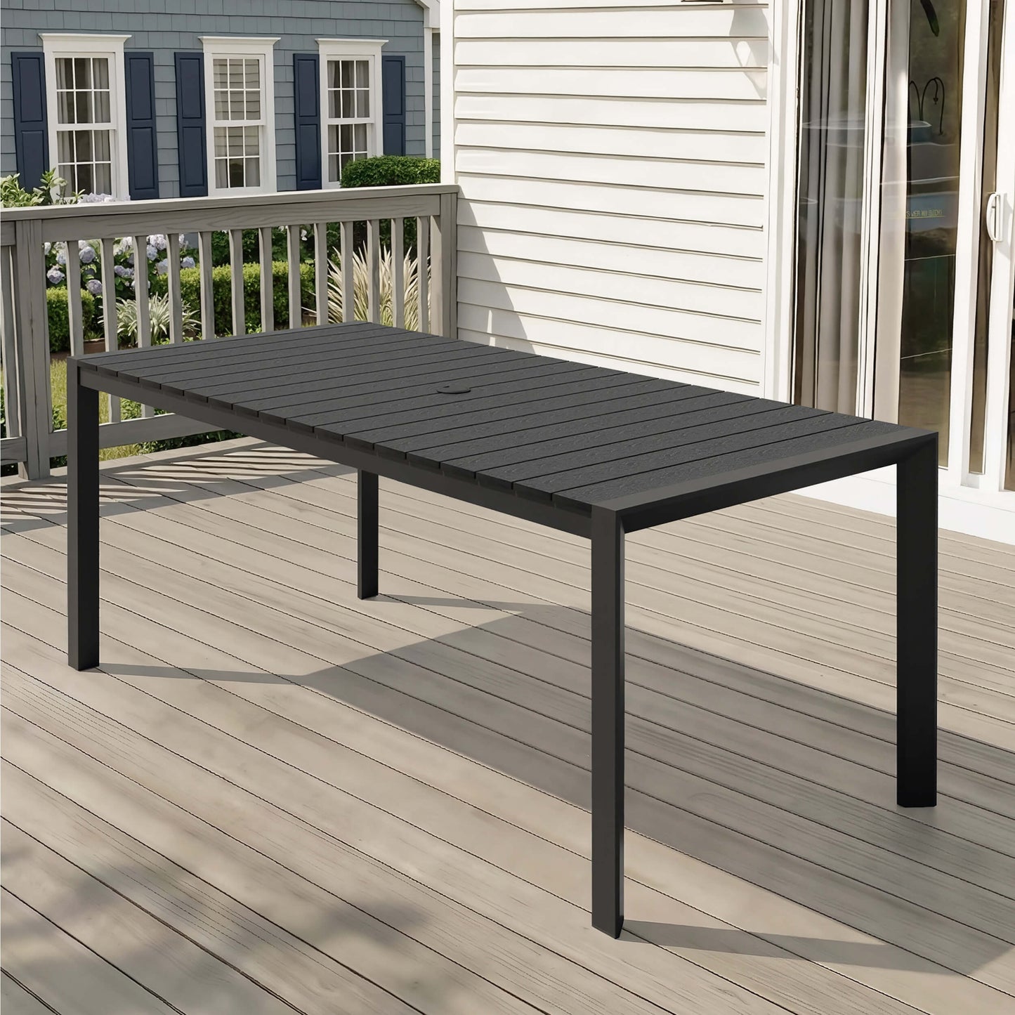 Aluminum Outdoor Dining Table with Umbrella Hole