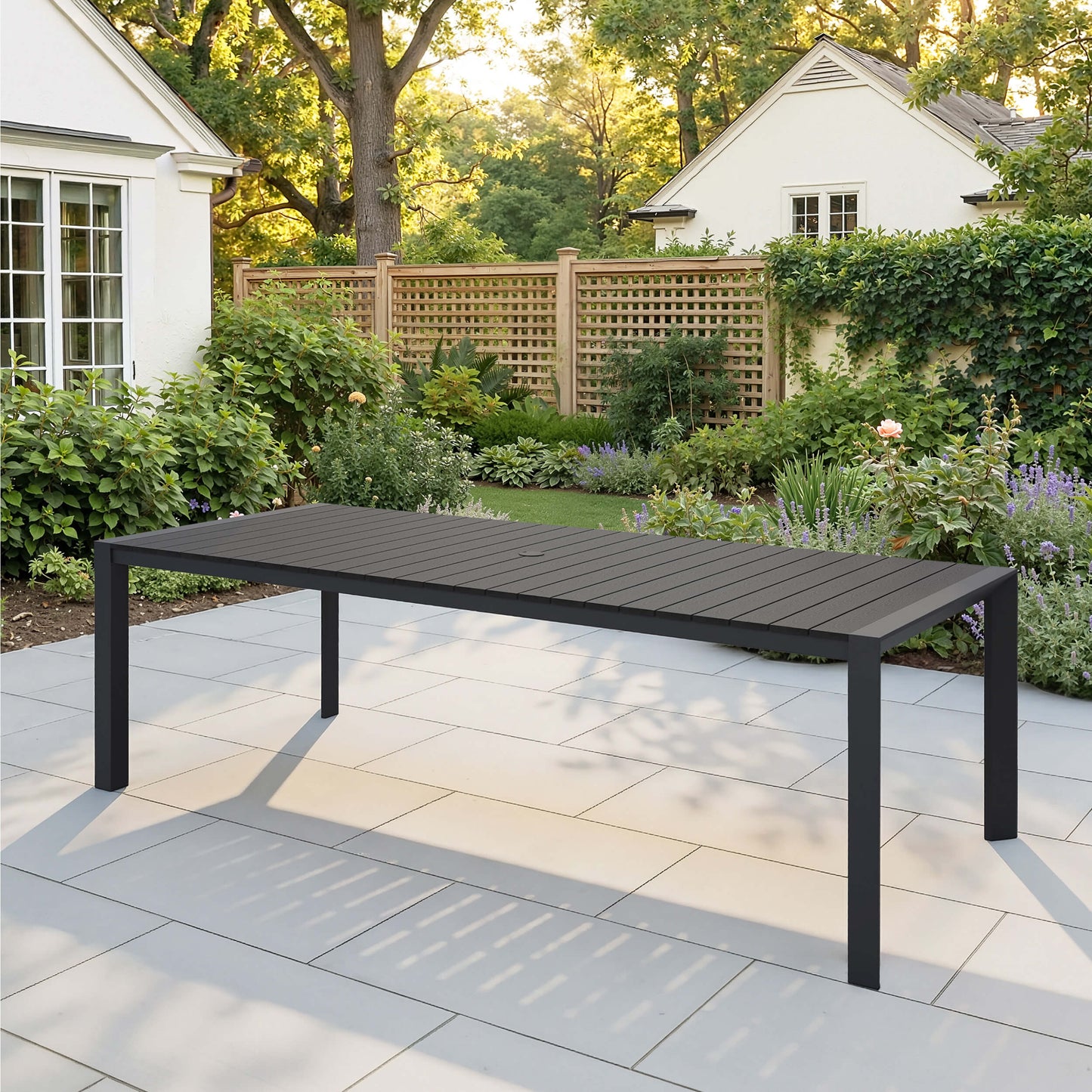 Aluminum Outdoor Dining Table with Umbrella Hole