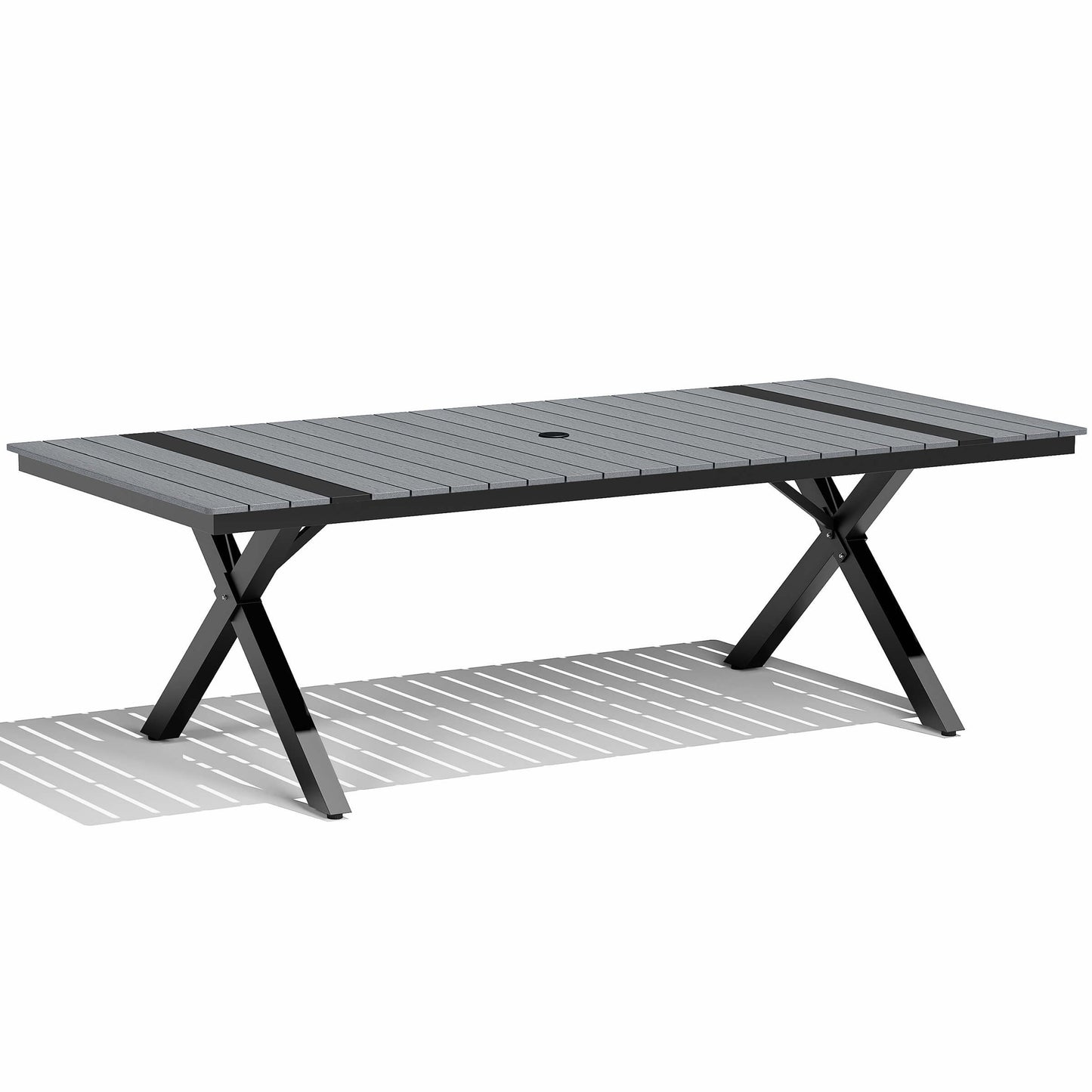 Aluminum Outdoor Dining Table with Umbrella Hole
