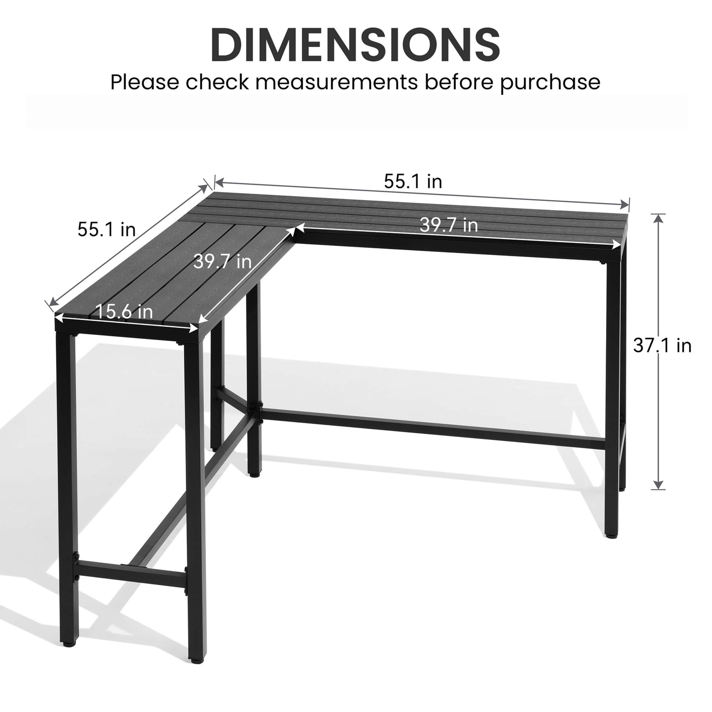 55" x 55" Outdoor Bar Table
