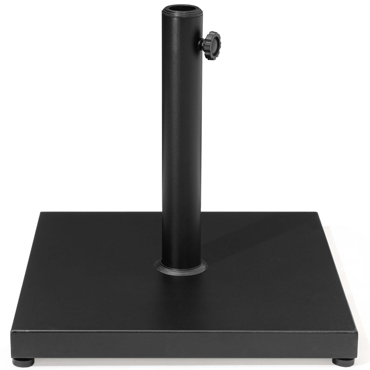 30lbs black square weighted steel and concrete market umbrella base.
