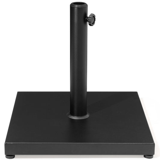 30lbs black square weighted steel and concrete market umbrella base.