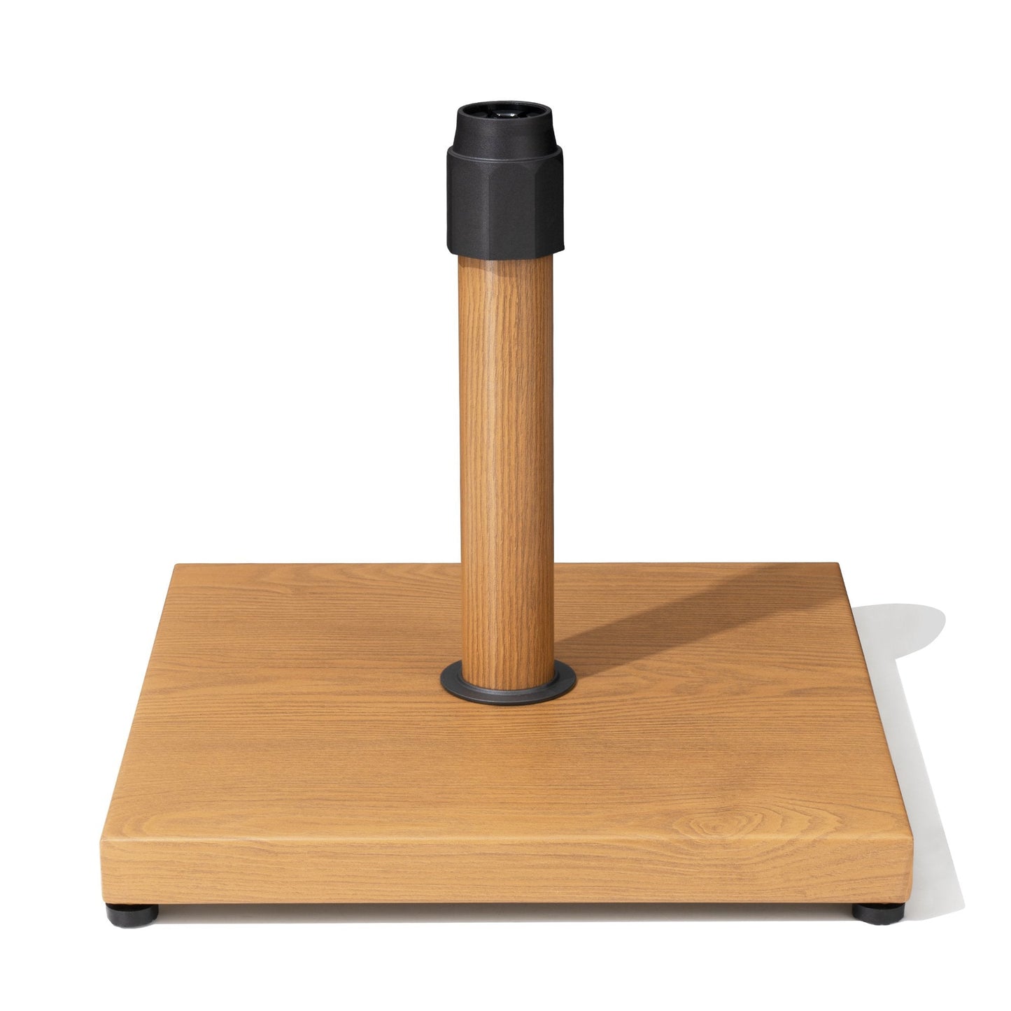 43 lbs square wood-grain steel patio umbrella base.