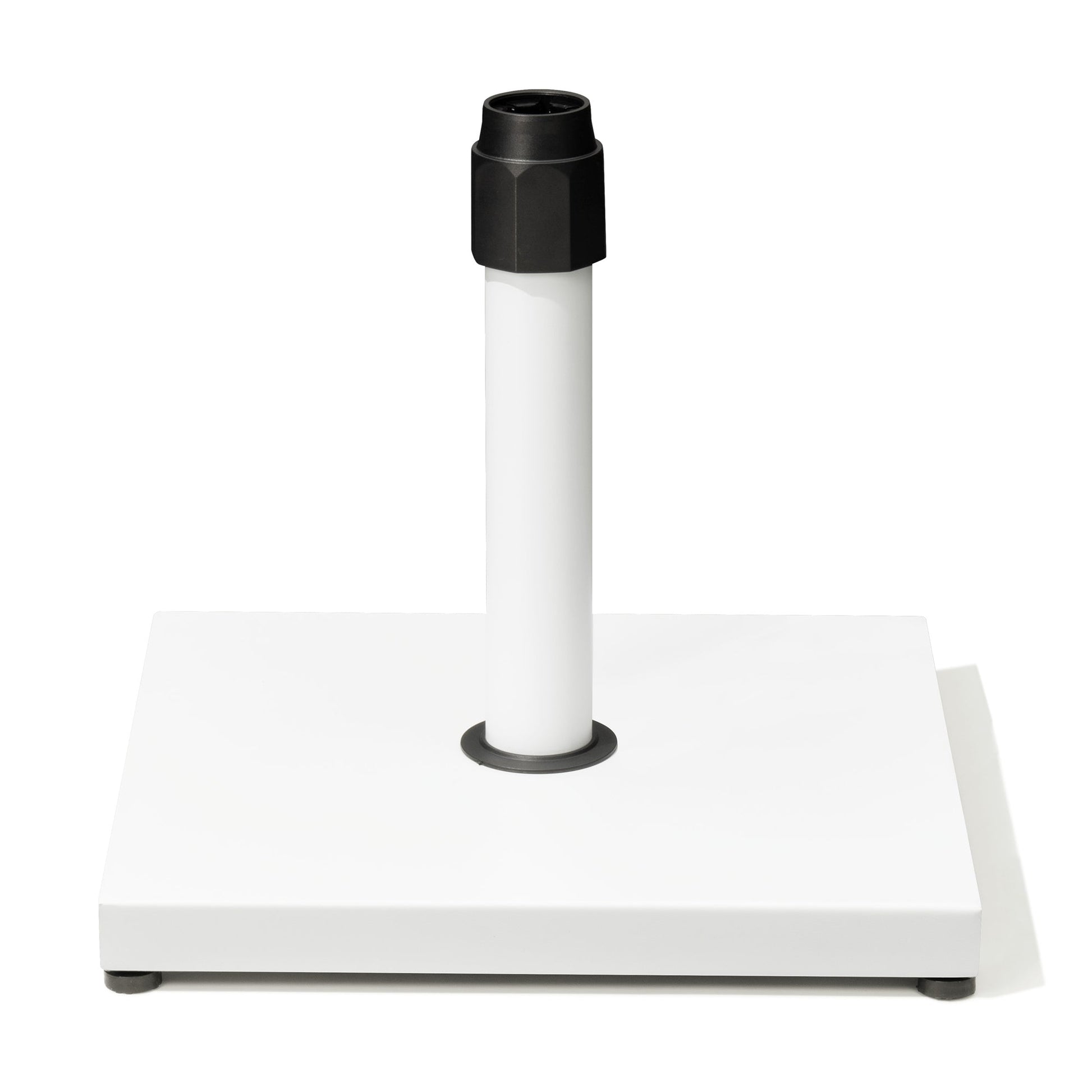 43 lbs square white steel patio umbrella base.
