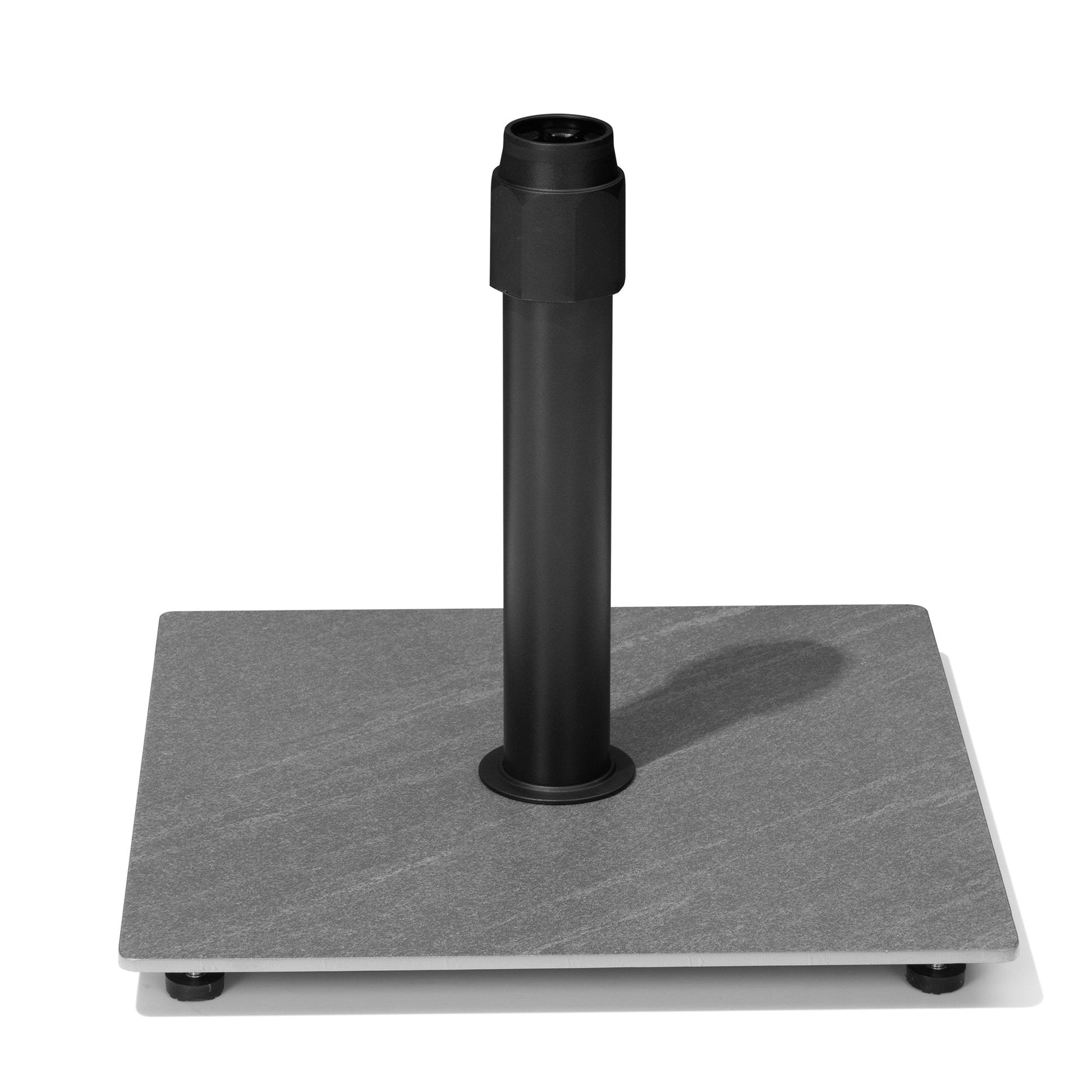 30 lbs square heavy-duty steel patio umbrella base with a grey stone finish.