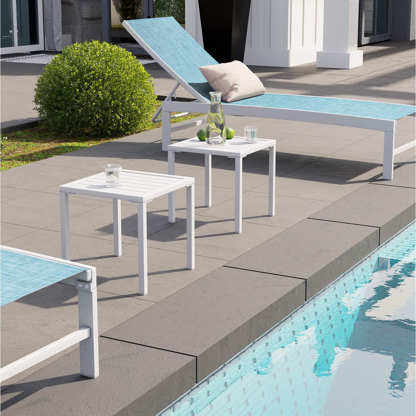16x16" Aluminum Outdoor Square Side Table