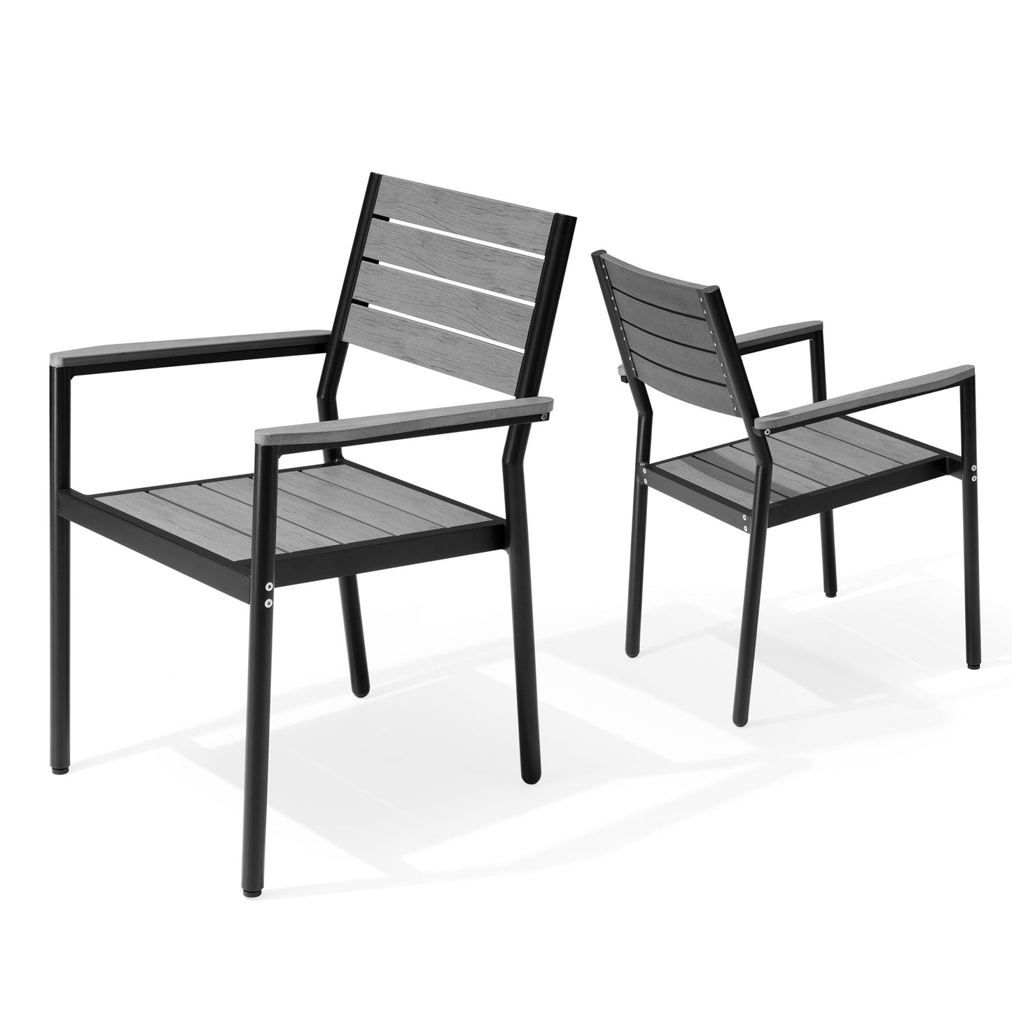 Aluminum Stackable Outdoor Dining Chair Set of 2